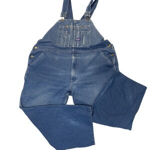 Big Smith Overalls Mens 46x28‎ Blue Denim Bib Carpenter Workwear